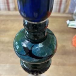 Nemtoi Glass Art Hand Blown Studio Glass Candlestick 