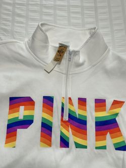 Victoria’s Secret Pink Hooded White Sweatshirt Size XXL NWT