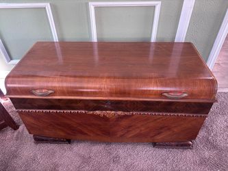 Vintage Dillingham Cedar Hope Chest – Art Deco Waterfall Style