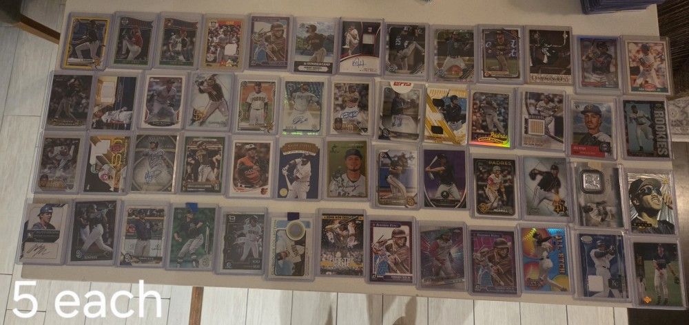 Baseball Cards $5 Each Card