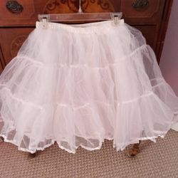 VINTAGE WHITE PETTICOAT WOMEN'S LARGE 