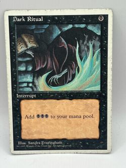 MTG Fourth Edition Dark Ritual Interrupt Card