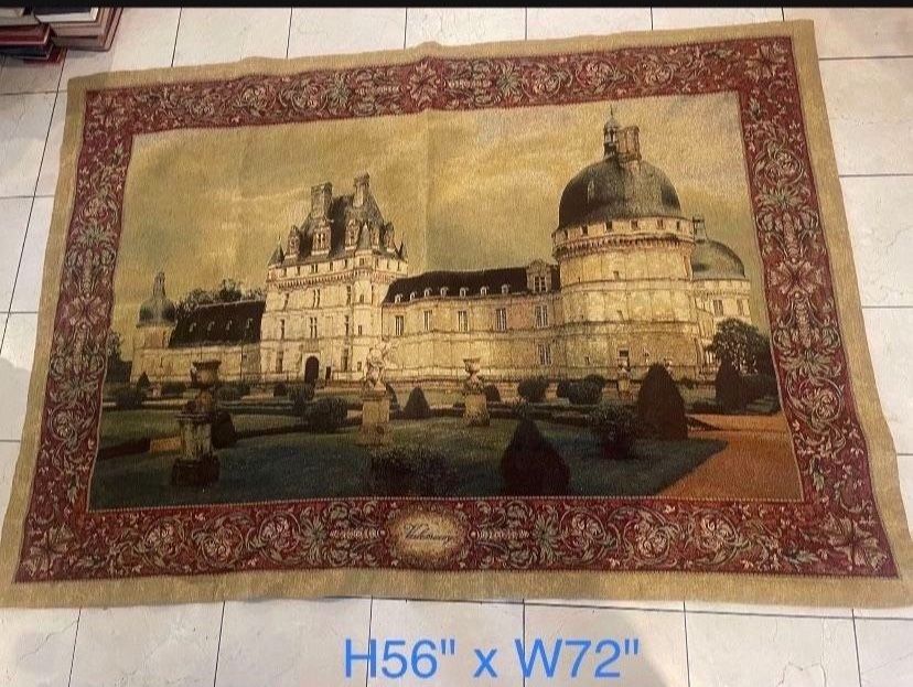 CHATEAU VALENCAY  BELGIAN WALL TAPESTRY, H56" W72"