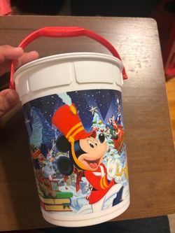 *NEW* 2023 Holiday Popcorn Bucket from Disneyland Resort, featuring Donald Duck and Mickey Mouse