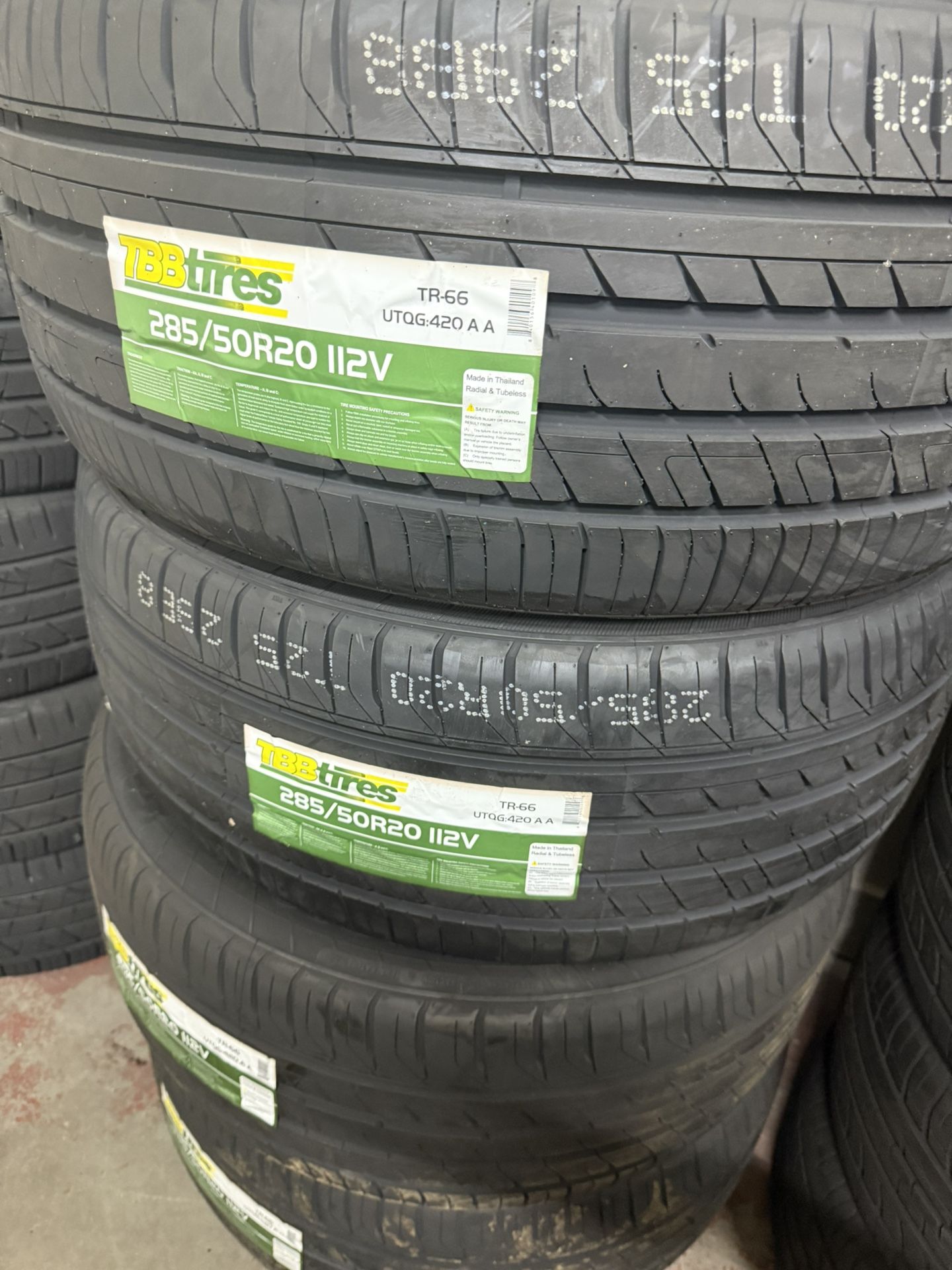 BRAND NEW TIRES 285/50r20 TBB FOR SALE SET OF 4 TIRES $495 WITH INSTALLATION AND BALANCING