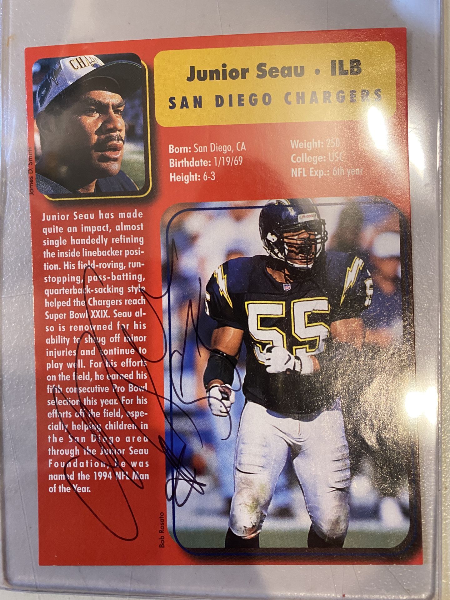 Junior Seau Autographed Magazine Program Clipping 