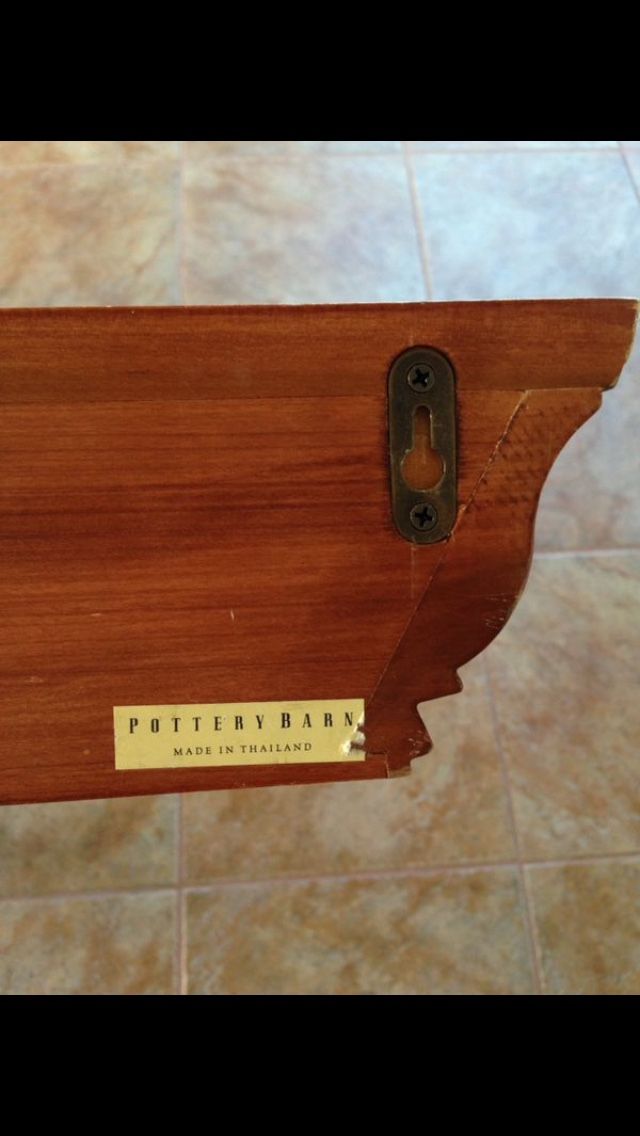 Pottery Barn Floating Crown Molding Wood Ledge Wall Shelf