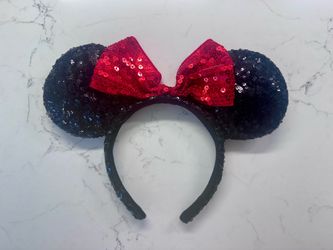 Minni Eard Headband - Red & Black Sequence