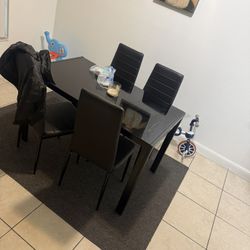 Dining table and chairs