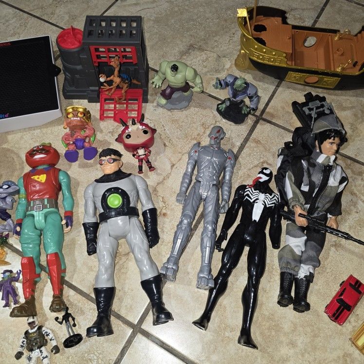 Variety Of Boy Toys  (Marvel Action Figures, Monster Jam Trucks, And Dinosaurs - See My Profile For More Great Items 