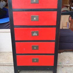 CHINESE LACQUER CHEST OF DRAWERS 