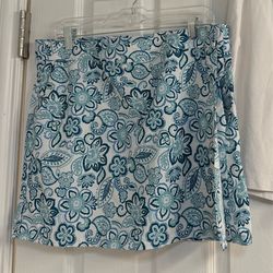 Ripskirt Hawaii blue and white paisley floral print wrap skirt  size L