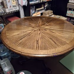 48 in Solid Oak Table with Leaf