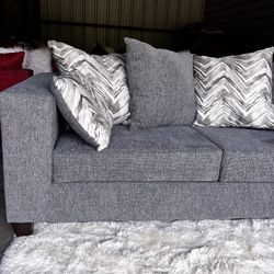 Nice Grey 2pc Sofa Couch Set