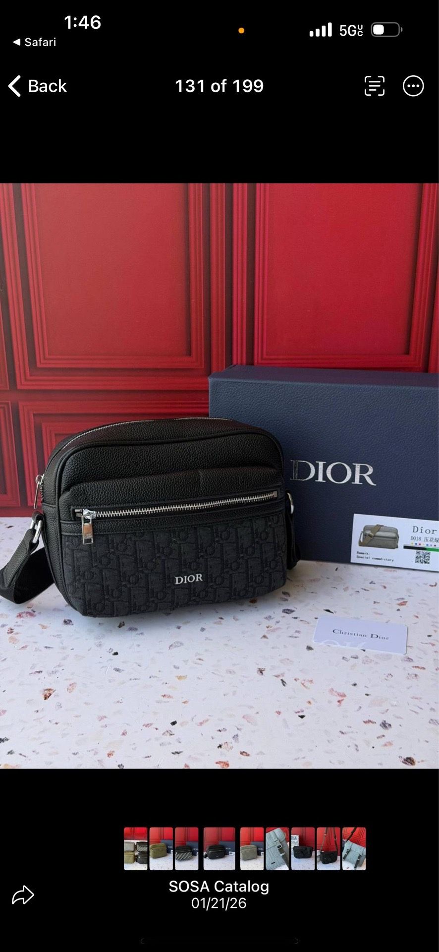 Men’s black C D bag