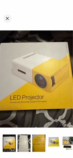 LED Projector - White and Yellow Portable Unit