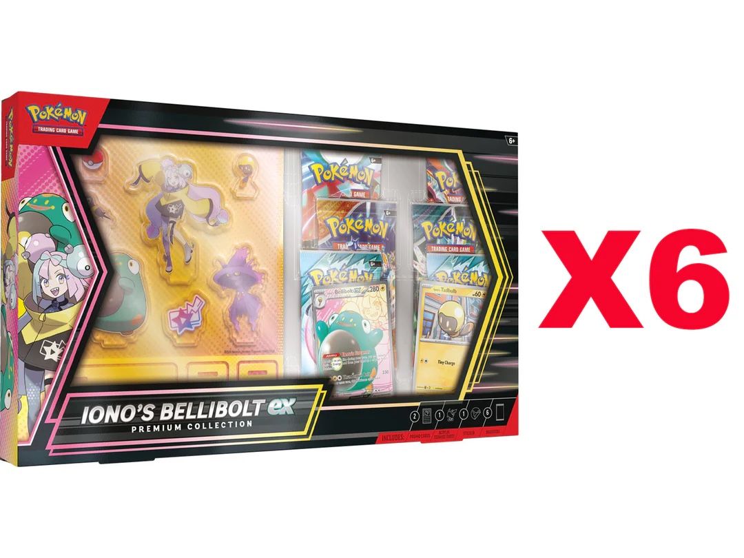Pokémon Scarlet & Violet Journey Together Iono’s Bellibolt ex Premium Collection - SEALED CASE OF 6