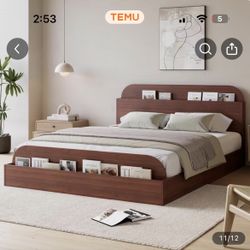 Dark Wood Full Size Bed Frame