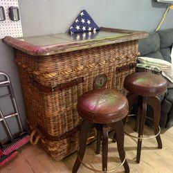 Stiles Brothers Rattan Gondola Hot Air Balloon Bar