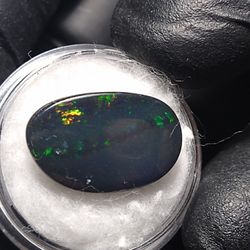 Natural Dark Australian Opal Doublet With Rare Red