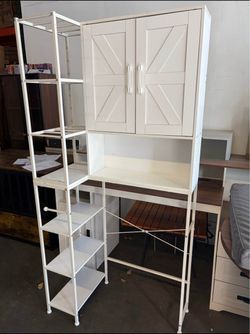 White over the toilet storage organizer