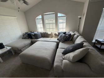 Sectional light grey couch