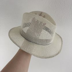 Sombreros Super Finos Del Centro Vintage Mens White Wicker Panama Fedora Hat