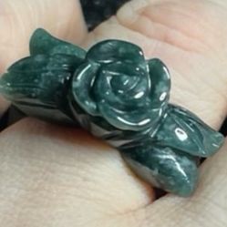 Burma Jade Flower Ring