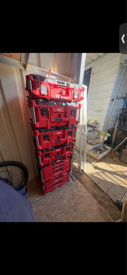 Milwaukee packout storage boxes and compresor for sale