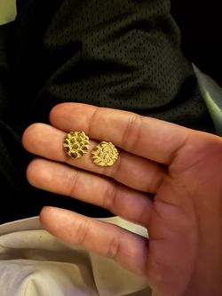 Gold nugget earrings