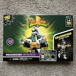 MIGHTY MORPHIN POWER RANGERS DRAGONZORD CONSTRUCTION SET WHITE GREEN BLACK RANGER 280 PIECES NEW
