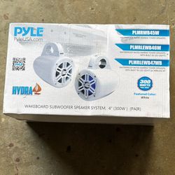 Pyle Waterproof Marine Wakeboard Tower Subwoofer Speaker Set