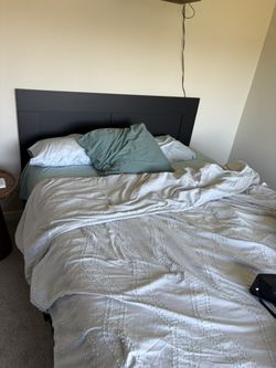 King Size Dark Brown Bed Frame With Mattress
