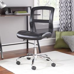 Black Mid-Back, Vinyl Mesh Task Office Chair


