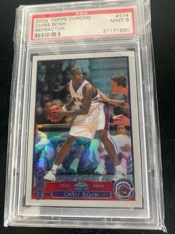 2003 Topps Chrome Chris Bosh Refractor Rookie PSA 9