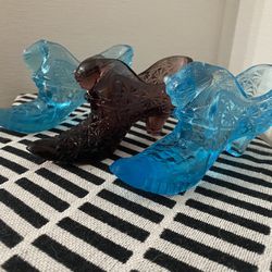 Fenton Cat Shoe Glass Sculptures 15 Each