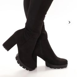 Fashion nova out of this world black boots size 10
