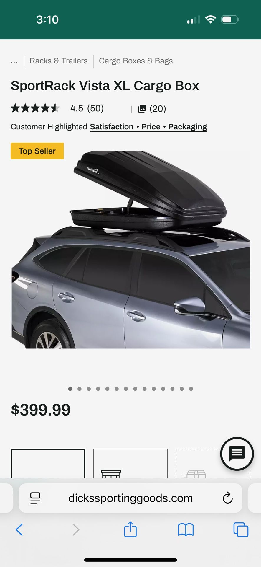 SportRack Vista XL Cargo Box - SR7018