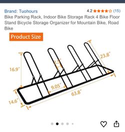 Tuohours 4-Bike Floor Parking Rack