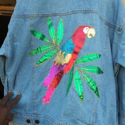 (VINTAGE) LADIES STUDED JEAN JACKET