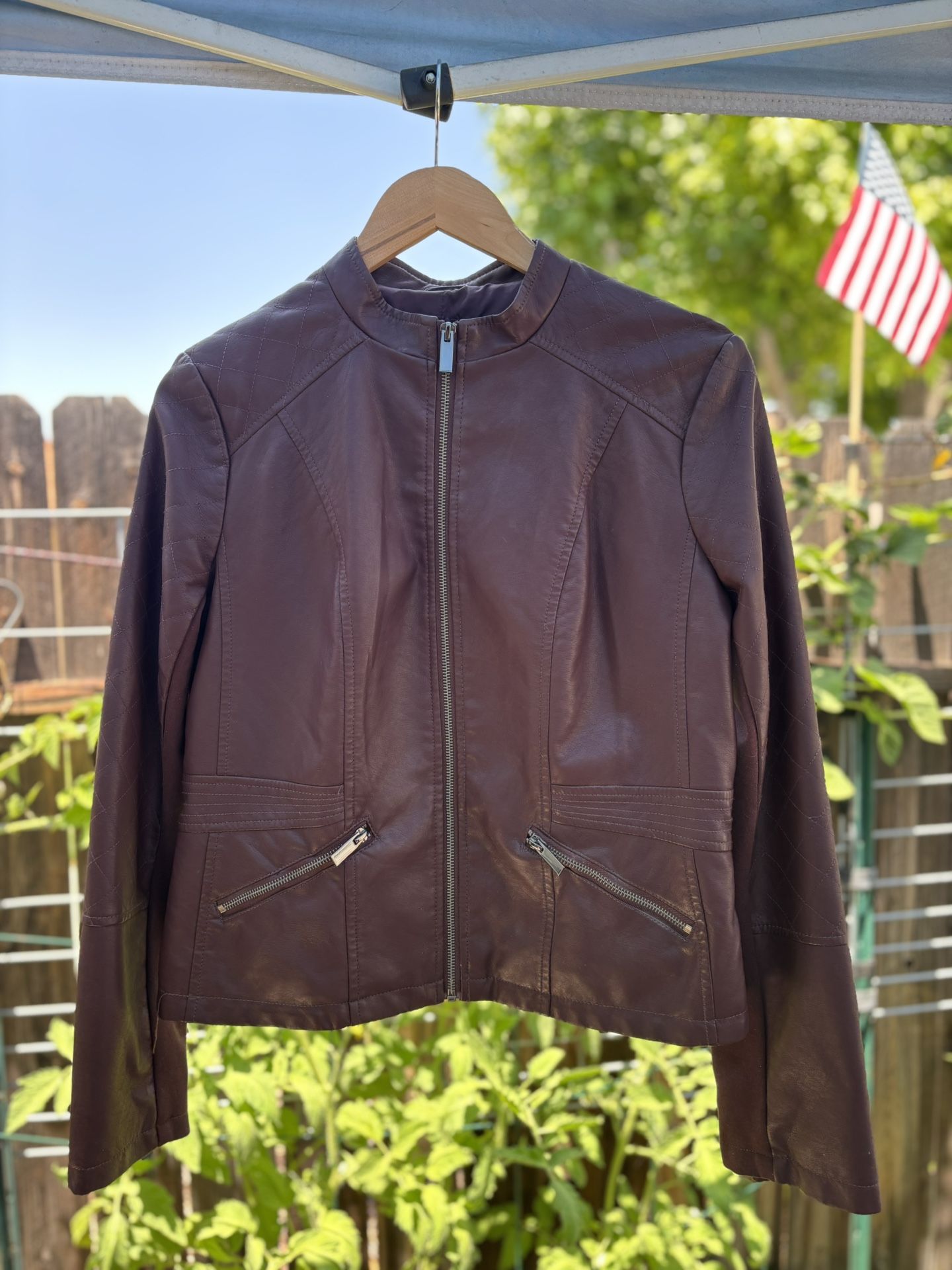 New York & Company Faux Leather Jacket – Size Medium