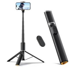 63" Cell Phone Selfie Stick Tripod, Portable Tripod for iPhone with Wireless Remote, Extendable Smartphone Stand, All-in-1, Compatible with iPhone/And