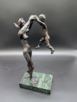 Vintage Bronze Sculpture "Mother & Child"  by HAROLD SCLAR