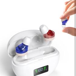 Hearing Aids (Not Amplifier) with Audio Tracker, Rechargeable Hearing Aids with Noise Reduction DSP Chip, OTC Hearing Aid for Seniors (CIC), 2 Modes &