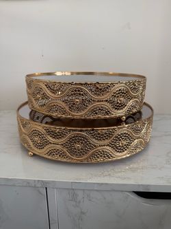 Gold and Mirror cake stand- Set of 2