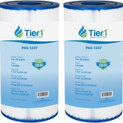 Tier1 Pool & Spa Filter Cartridge 2-Pk | Replacement For Spas Freeflow Legend, Pleatco PFF50P4, Filbur FC-2401, Unicel 5CH-45 And More | 45 Sq Ft Plea
