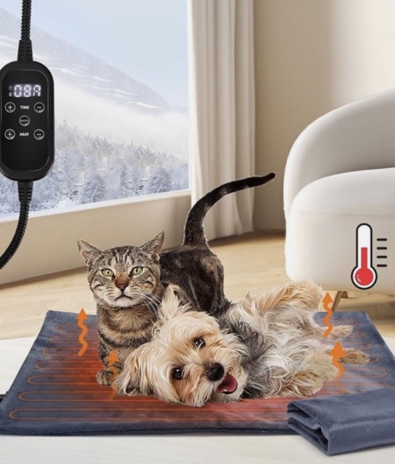 Heating Dog/cat Bed, Adjustable Temperature.