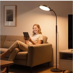 Light Therapy Lamp, 11000 Lux UV-Free Floor Sun Light Lamp with Touch Remote Control, 5 Color Temperatures 10 Brightness Levels Lights for Living Room