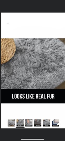 Gorilla Grip Thick Fluffy Faux Fur Washable Rug, Shag Carpet Rugs
