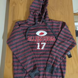 Buffalo Bills NFL Josh Allen “Allentown” Red Grey Pullover Hoodie Size Medium New